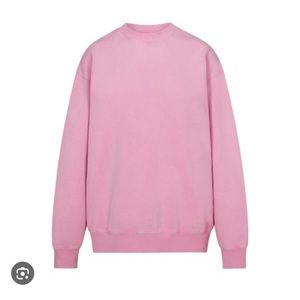 SKIMS BOYFRIEND FLEECE ACREW BUBBLEGUM PINK